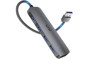 uni 4-portowy koncentrator USB 3.0, wąski rozdzielacz USB do komputera PC, klawiatura, adapter myszy, aluminium + nylon, kompatybilny z MacBook Air, Mac Pro/Mini, iMac, Surface Pro, PS4/5