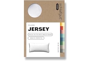 schlafgut Federa Easy Jersey 40x80 cm, in 100% cotone super soft, cerniera nascosta, ultra morbida e traspirante, certificazione Oeko-Tex, Full-White