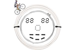 WUIOWPPIC Bicycle Gear Cable Kit, Bike Gear Cable Rear Gear Cable Mountain Bike Universal Bicycle Shift Cable Set with Front Rear Accessory for Mountain & Road Bike Bicycle Change Cable with Housing (White 1)