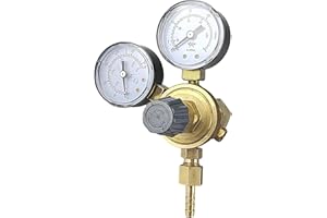 JCRWXP Druckminderer Gasflasche für Stickstoff, Helium, Hochwertige Messingverarbeitung Druckminderer, Druckminderer Druckluft Einsetzbar für Drücke bis zu 200 bar, Argon Druckminderer, co2 Druckminderer