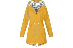 RIKAY Women Solid Rain Jacket Candy Color Outdoor Plus Size Hooded Windproof Loose Coat Water Proof Raglan Cuff Hooded Raincoat Overcoat Winter Warm Cute Jacket School Camping Hiking Outerwear