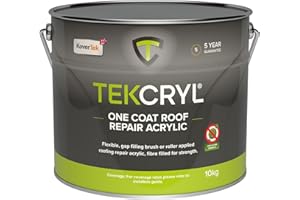 PHIMIITA TekCryl 10 KG - Grey, 5 year guarantee! (YES NOBODY ELSE OFFERS A 5YR WARRANTY), Roof Sealer, Emergency Roof Repair, Fast Fix