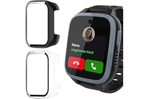 Vanrain Case for Xplora XGO 3, 2 pieces, 360° all-round PC case with protective film, glass bumper, full cover, protective case, black and transparent