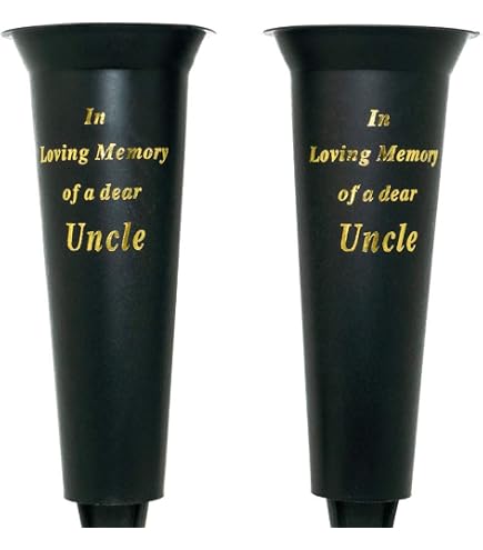 Angraves - Set Di 2 Vasi Commemorativi Per Tomba Con Puntale | Con Scritta 'Nan In Loving Memory', Altezza 32 Cm, Plastica - 2