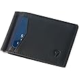 RFID Blocking Slim Minimalist ID Inside Front Pocket Wallet, Money Clip, 9 Slots, Leather