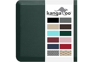 KANGAROO Thick Ergonomic Anti Fatigue Cushioned Kitchen Floor Mats, Standing Office Desk Mat, Waterproof Scratch Resistant Topside, Supportive All Day Comfort Padded Foam Rugs, 39x20, Hunter Green