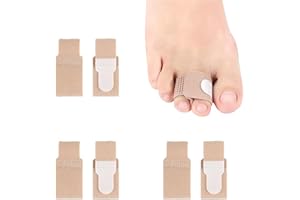 Addein 6Pcs Hammer Toe Straightener, Hammer Toe Splints, Broken Toe Wraps Splint Cushioned Bandages for Correcting Hammer Toes, Broken Toes, Crooked Toes, Overlapping Toe