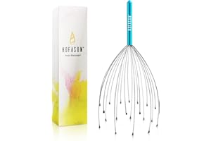 HOFASON Head Massager Scalp Scratcher with 20 Fingers, Relaxing Gift Stocking Fillers for Women/Men, Handheld Head Scratcher Tingler Massage for Hair Stimulation and Body Stress Relax(Random Colors)