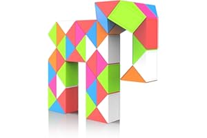 ROXENDA Serpent Magique avec 48 Blocs, Magic Snake Cube Twist Puzzle - Jeux de Puzzles 3D Fidget Cube Serpent Magique Cadeau Anniversaire pour Enfants et Adultes - 1 Pack (Multicolore)