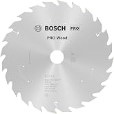 Bosch 1 x PRO Wood circular saw blade for cordless circular saws (soft wood, hard wood, diameter mm, professional accessory