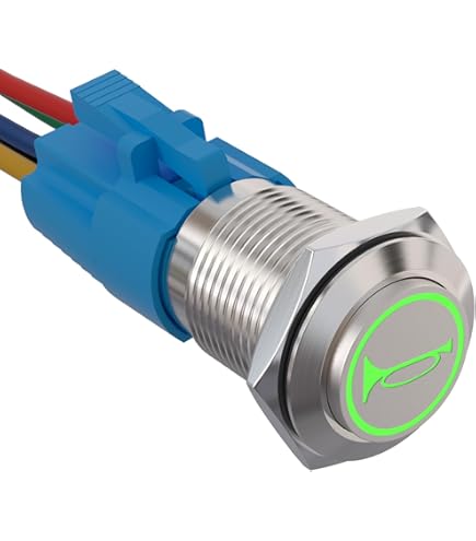 APIELE Lockable Pressure Switch, 22mm, 12V DC, 10A, Aluminum With LED - View #11