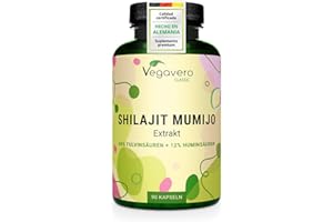 Shilajit Puro | 1.300 - DOSIS MÁS ALTA | 90 Cápsulas | 60% Ácido Fúlvico y 12% ácidos húmicos | Mumijo del Himalaya | Sin Aditivos | Vegavero