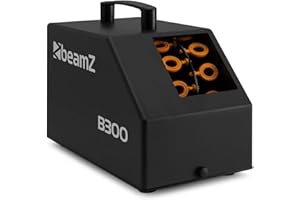 BeamZ B300 Machine à Bulles Enfant/Mariage/Anniversaire - Ventilateur Puissant, Double Roue, Facile à Transporter, Télécommande, Réservoir 700mL, Idéale pour les Fêtes en Extérieur