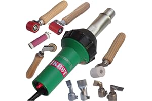 HKBST Hot Air Welding Gun for HDPE Geomembrane Welder for TPO Foof with Flat Weld Nozzle and Rollers for Plastic Welder