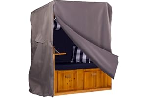 ‎WEBAVITA Webavita - Strandkorb Schutzhülle | Größe M - 123cm | Wetterfeste Strandkorbhülle mit Logo aus Oxford 600D Gewebe in Anthrazit | wasserdichte Abdeckhauben für Strandkörbe mit UV-Schutz