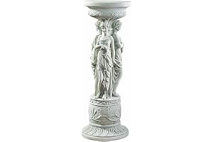 Design Toscano KY992 Chatsworth Manor Neoclassical Furniture Pedestal Column Plant Stand, Polyresin, Antique Stone, 71 cm