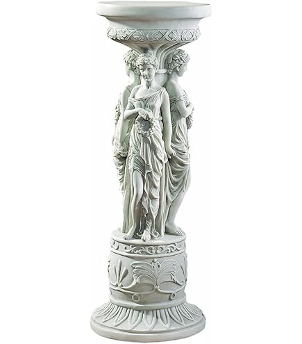 Design Toscano NG314100 Klassieke beeldhouwwerk tuin plint basis riser, groot, 15 inch breed, 35 inch diep, 35 cm hoog, handcast polyresin, antieke stenen afwerking