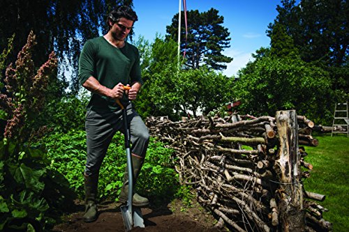 Fiskars Gärtnerspaten für harte, steinige Böden, Spitz, Länge 120 cm, Qualitätsstahl-Blatt/Glasfaserverstärkter Kunststoff-Stiel, Schwarz/Orange, Xact, L, 1003683 - 9