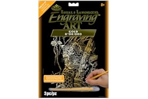 Royal & Langnickel Gold Engraving Art A4 Size Leopard in Tree Designed Painting Set