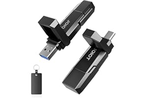 JOIOT SSD External Hard Drive 256GB USB 3.2 and Type C USB C Memory Stick Up to 450MB/s Portable SSD USB Flash Drives for iPhone 15/16/17 Android Phone Laptop Tablet Mac Windows