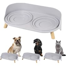 Ciotole Rialzate Per Cani E Gatti In Acciaio Inossidabile Con Supporto In Ferro - Doppio Piatto Per Cibo E Acqua, Design Retr&ograve;, Perfetto Per Cuccioli Di Piccola Taglia