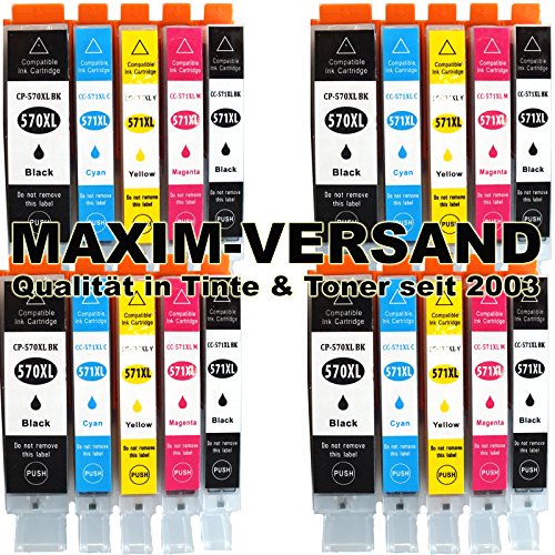 Lot de 20x MAXIMPRINT Cartouches d Encre pour Canon PGI-570 XL   CLI-571 XL Multipack Cartouches avec puce et indicateur de niveau compatible avec Canon Pixma