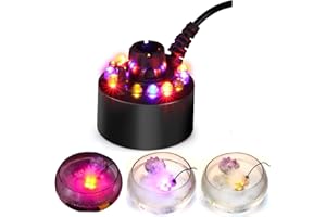 MORE9ROOM Ultrasonic Mini Mist Maker LED Mister Fogger Water Fountain Air Humidifier Halloween Fog Machine UK Plug,Perfect for Halloween,Holidays,Party