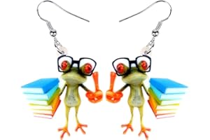 WEVENI Acrylic Cute Skateboard Frog Earrings Heart Dangle Drop Funny Jewelry For Women Girls Charm Gift