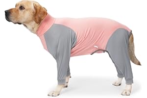 MIGHTYDUTY Vêtements de régénération postopératoire pour chien : confortable, respirant, collier alternatif, hautement élastique, couvre les membres sans affecter les excrétions, universel(rose XL)