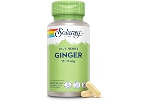Solaray Ginger Root 1100 mg – 100 Vegan Capsules | High Strength Whole Root Extract | Natural Daily Wellness Support | Gentle, Non-GMO, Magnesium Stearate Free | Lab Verified