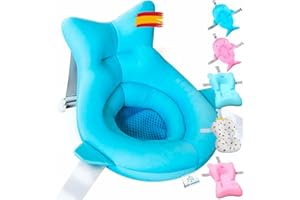 Baby Wonders® Cojin Bañera Bebe universal Cola de Ballena, Cojin Ducha Bebe, Cojin De Baño Bebe, Asiento de Bebe Bañera Ajustable, Cojin Bañera Bebe Recien Nacido, Asiento Plegable (Cola ballena)