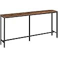 MAHANCRIS Console Table, 160 CM Narrow Long Sofa Table, Entryway Table, Industrial Sofa Table, Side Table, for Hallway, Living Room, Sturdy and Stable, Easy to Assemble, Rustic Brown ACTHR16001Z