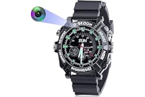 HopeGem Espion Montre Petite Cachée Caméra - Mini Portable Caméra HD 1080P 32G Intégré Spy Cam