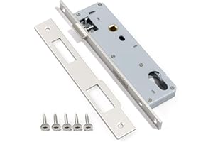 Bwintech 1 Pcs Stainless Steel 9235 Mortice Lock, 92MM Center 35MM Backset Lock Body, Satin Nickel Frame Door Lock for Internal and External Doors