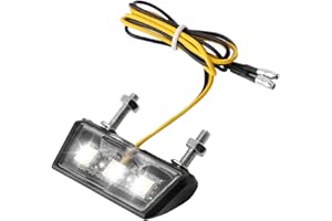 Toaluea Luz Matricula Moto LED 12V, Universal License Plate Light, Impermeable IP67 Moto Matrícula con 3 SMD LED para Adaptarse a La Mayoría de Las Motocicletas