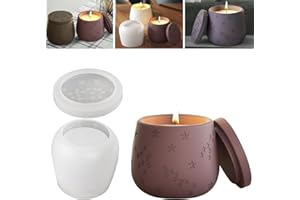 HuaMuDM Silikonform Kerzenhalter,Silikonform Kerzenhalter Mit Deckel,Silikonformen Gießformen, Beton Gießform Teelicht,Verwendung für Duftkerzen,DIY Harzguss,Weihnachten