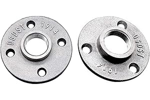 YEEMEEN 2Brida Roscada Bridas de Suelo Aleación de Aluminio Bridas 3/4" Bridas de Hierro Fundido para Tuberías Brida de Metal Montaje de Tubería MetálicaDecoración Estilo IndustrialVintage 3Orificio 4Orificio
