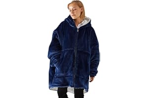 TOWINGO Felpe con Cappuccio, Pullover Blanket Hoodie con Tasca, Coperta TV Oversize Sherpa Fleece Blanket Pullover Hoodie per Donna, Taglia Unica