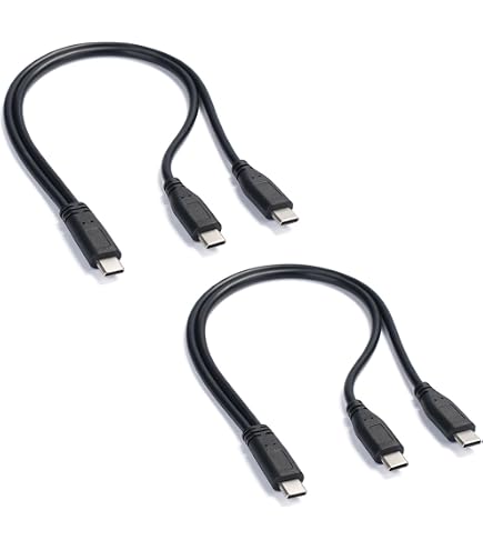 USB-C Auf 2x Mini-USB Ladekabel – 30 Cm, 5V/3A, 2 Stück