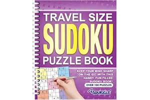 Sixstore Wiro A5 Spiral Bound Travel Size Sudoku Pusselbok, Lila, Sudoku-bok, logikspel, spelbok, aktivt sinne, resor Sudoku, matematikspel, koncentration, hobby, vuxenbok
