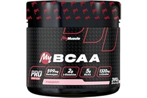 MyMUSCLE - My BCAA - Acides Aminés BCAA en Poudre Label Kyowa Quality® + L-Glutamine + L-Citrulline + Electrolytes - Pineberry 390g - 30 Portions