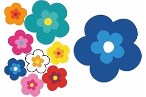 ‎TRADERCAT tradercat pril Blumen Sticker I autoaufkleber Blumen 9 Stück als Set I Retro Aufkleber für Jede Glatte Oberfläche, ideal für Ihr Auto I prilblumen Aufkleber (Blau)