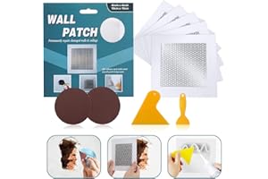 TAHIKEM 4'' By 4'' Wall Repair Patch, 5 Pcs Plasterboard Patch, Plaster Repair Kit, Safe Mend Plaster, Safe mend Drywall Adhesive, Filler For Walls Ceiling Hole, Self Adhesive Aluminum Mesh Wall Repair