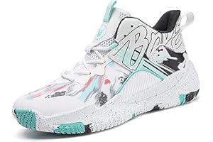 CHRRUXIN Mens Basketball Shoes Non Slip Basketball Sneakers Youth Fashion Basketball Trainers Lightweight Casual Breathable Shock Absorption Walking Shoes