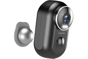 ZUMIMALL Bezprzewodowe zewnętrzne kamery bezpieczeństwa z mocowaniem magnetycznym, WiFi zasilana bateryjnie kamery, 2K kolorowy noktowizor,syrena,Wykrywanie AI, Obsługuje WiFi 2,4 G, Czarna