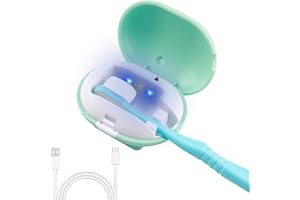 OUPDATE UV Sanitizer Toothbrush Case, Rechargeable Toothbrush Sterilizing Cover, Portable Toothbrush Cleaner for Home and Travel, Mini Toothbrush Cleaner Box for Holder Fits Electric and Manual