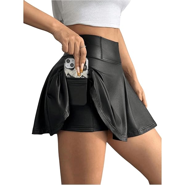 GORGLITTER Leder-Shorts Damen - Hohe Taille Mit Knoten-Design Für Partys