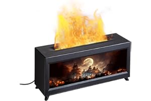 Ankrs Diffusore di Oli Essenziali Fiamma, Diffusore Profumo Ambiente con Telecomando, 7 Tipi di Luci LED con 4 Timer, Spegnimento Automatico, Ideale per Casa Ufficio Sport (Castello)