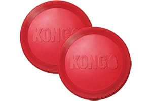 KONG Flyer - Disco de goma para perros, para atrapar, buscar y jugar, rojo, paquete grande de 2