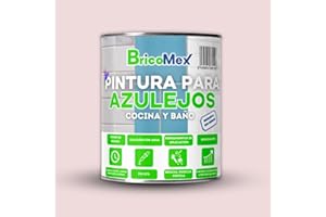 BRICOMEX Pintura para Azulejos Acabado Satinado | Gran Adherencia | Secado Rápido | Resistente al moho y hongos (4 LITROS, ROSA SUAVE)